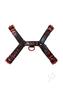 Rouge Leather Over The Head Harness Black With Red Accessories - Small